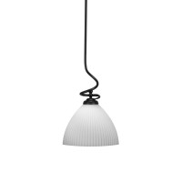 Capri Stem Pendant With Hang Straight Swivel Shown In Matte Black Finish With 10.75