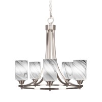 Paramount 5 Light Chandelier In Brushed Nickel Finish With 4