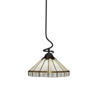 Capri Stem Pendant With Hang Straight Swivel Shown In Matte Black Finish With 15