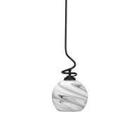 Capri Stem Pendant With Hang Straight Swivel Shown In Matte Black Finish With 9.5