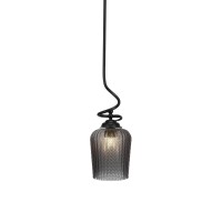 Capri Stem Pendant With Hang Straight Swivel Shown In Matte Black Finish With 9