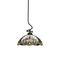 Capri Stem Pendant With Hang Straight Swivel Shown In Matte Black Finish With 16