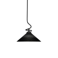 Capri Stem Pendant With Hang Straight Swivel Shown In Matte Black Finish With 16