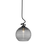 Capri Stem Pendant With Hang Straight Swivel Shown In Matte Black Finish With 12