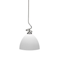 Capri Stem Pendant With Hang Straight Swivel Shown In Brushed Nickel Finish With 14