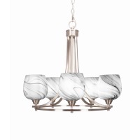 Paramount 5 Light Chandelier In Brushed Nickel Finish With 6