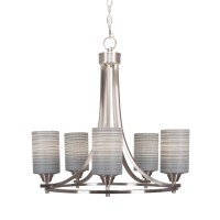 Paramount 5 Light Chandelier In Brushed Nickel Finish With 4