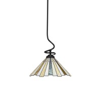 Capri Stem Pendant With Hang Straight Swivel Shown In Matte Black Finish With 16