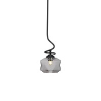 Capri Stem Pendant With Hang Straight Swivel Shown In Matte Black Finish With 8.75