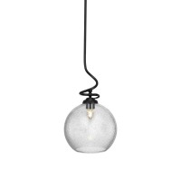 Capri Stem Pendant With Hang Straight Swivel Shown In Matte Black Finish With 11.75