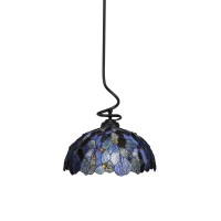 Capri Stem Pendant With Hang Straight Swivel Shown In Matte Black Finish With 16