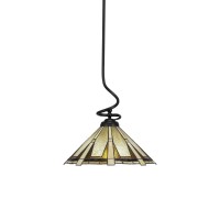 Capri Stem Pendant With Hang Straight Swivel Shown In Matte Black Finish With 16