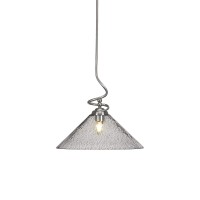 Capri Stem Pendant With Hang Straight Swivel Shown In Brushed Nickel Finish With 16