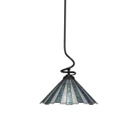 Capri Stem Pendant With Hang Straight Swivel Shown In Matte Black Finish With 16