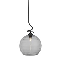 Capri Stem Pendant With Hang Straight Swivel Shown In Matte Black Finish With 14