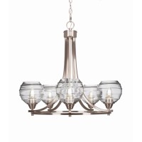 Paramount 5 Light Chandelier In Brushed Nickel Finish With 6