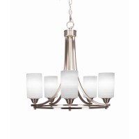 Paramount 5 Light Chandelier In Brushed Nickel Finish With 4