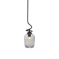 Capri Stem Pendant With Hang Straight Swivel Shown In Matte Black Finish With 6.25