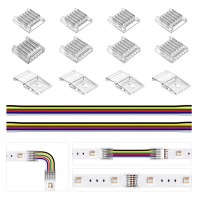 Btflighting Smd 6 Pin 12Mm 047In Width Transparent Connector Kit 8Pcs Corner Connector 4Pcs Gapless Solderless Connector 4Pcs