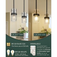 Lms Black Pendant Lights Modern Industrial Pendant Lighting For Kitchen Island With Hammered Glass Lms172