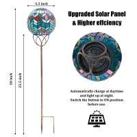 Vcuteka Solar Outdoor Lights Garden Decor Mosaic Solar Garden Lights Waterproof Glass Ball Led Pathway Stake Light For Landscape