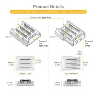 Btf-Lighting 3 Pin 10Mm 0.39In Width Transparent Connector Kit 8Pcs Corner Connector 4Pcs Gapless Solderless Connector 4Pcs 5.9In Long 22Awg Extension Wires Support Ws2812B Ws2811 Sk6812 Smd Led Strip