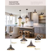 Femila Industrial Pendant Lights Fixture 2 Lights Farmhouse Hanging Lights For Kitchen Island 12 Inch Oil Rubbed Bronze Finish 4