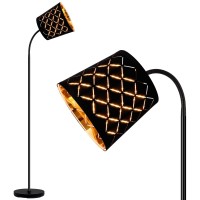 Auquee Led Floor Lamp Standing Lamp For Living Room With Linen Lamp Shade Adjustable Gooseneck Modern Reading Light Floor Lamps