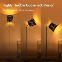 Auquee Led Floor Lamp Standing Lamp For Living Room With Linen Lamp Shade Adjustable Gooseneck Modern Reading Light Floor Lamps