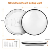 Vsaten Rgb Flush Mount Led Ceiling Light Fixture With Remote, 12 Inch 24W Ceiling Light Fixtures For Bedroom Kitchen Living Room, Modern Ceiling Lamp With 3000K-6500K Dimmable, Round