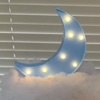 Zuovao Stars, Moon And Clouds Logo Night Light, Cute Baby Room Decoration Night Light, Party Party Shiny Decorative Ornament. (Blue Moon)