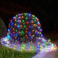 Blctec Christmas Net Lights 200 Led 8.2Ft X 4.9Ft Multicolor Outdoor Christmas Decorations Lights With 8 Modes, Timer, Connectable, Waterproof And Durable Green Wire For Trees, Bushes, Yard Xmas Dcor