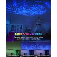 Star Projector Galaxy Projector, Happy Birthday Decorations Gift Night Light With Remote Nebula Starry Light Projector Twinkling Ceiling Stars Projection For Home Gaming Bedroom Kids Room Decor Light