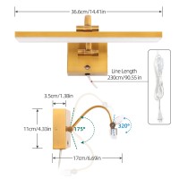 Mantolite 15 Picture Lights For Wall Vanity Lights For Bathroom Plugin Or Hardwired 6000K 8W Led Dimmable Modern Bathroom Lig