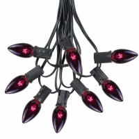 Chyparty 25 Pack C7 Replacement Bulbs C7 Christmas Lights Replacement Bulbs 5W Incandescent Light Bulbsdark Purple Light E12