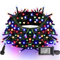 Dazzle Bright Christmas String Lights, 66Ft 200 Led Connectable Green Wire 8 Modes String Lights, Waterproof Christmas Lights For Indoor Outdoor Patio Party Wedding Decorations, Multi-Colored