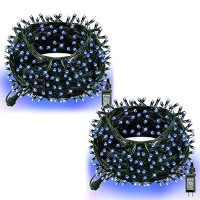 Dazzle Bright 132Ft 400 Led Christmas Lights, Christmas String Lights Plug In With 8 Modes, Waterproof Christmas Decorations For Xmas Indoor Outdoor Party Home Tree Decor, Blue