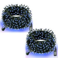 Dazzle Bright 132Ft 400 Led Christmas Lights, Christmas String Lights Plug In With 8 Modes, Waterproof Christmas Decorations For Xmas Indoor Outdoor Party Home Tree Decor, Blue