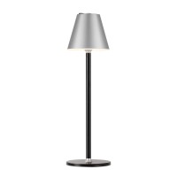 Modern Led Cordlesstable Lamp,4000Mah Rechargeable Battery Desk Lamp,3 Level Brightness Night Light, Metal Shell,Minimalist Design, For Couple Dinner/Coffee Table/Restaurant/Bedroom(Sliver&Black)