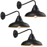 Flqmyq 3 Pack Outdoor Wall Lights Wall Mount For House Farmhouse Outdoor Wall Sconce Black Outside Wall Lantern Classic Barn Lights Outdoor & Indoor, 12