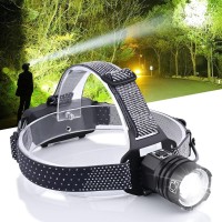 Led Headlamp Rechargeable, 90000 Lumen Super Bright Headlamp Flashlight Led Work Headlight Zoomable, Waterproof, 90