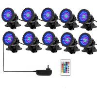 Shoyo Color Changing Pond Lights, Waterproof Ip68 Underwater Landscape Lights Dimmable Submersible Spotlight 36 Led Decorate Lighting For Pond Aquarium Garden Yard Fountain Waterfall(Set Of 10)