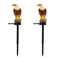 Chuangfeng Eagle Figurine Garden Solar Stake Light Solar Eagle Lights Outdoor Decorative Bright Light Eagle Statue For Garden, Lawn,Patio,Yard Decoration (2Pack