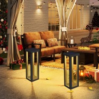 Crepow Solar Patio Floor Lamp Outdoor, 2 Pack Solar Landscape Path Lights With 3 Light Modes, Garden Decorations Waterproof 12H Endurance Cordless Landscaping For Porch Lawn Yard Backyard (Black)