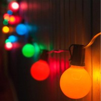 Sunsgne 25Ft Outdoor Multicolor Christmas Lights, G40 Globe Patio String Lights With 27 Ceramic Colorful Bulbs(2 Spare), Outside Christmas Lights For Holiday Party Backyard Christmas Decoration