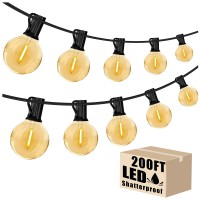 Daybetter 200Ft Outdoor String Lights Waterproof G40 Globe Led Patio Luces With Edison Vintage Bulbs Connectable Outdoor Decor