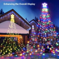 Blctec Outdoor 317 Led Waterfall Tree Lights 9 Strands With Timer 8 Modes Waterproof Christmas Lights For Garden Patio Yar