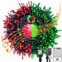 Eew (Voice-Control & Music Sync) 164Ft 500 Led Smart Color Changing Christmas String Lights, (Green To Red) Christmas Tree Lights Outdoor Indoor With Timer & Remote & 11 Modes