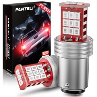 Fanteli 1157 Led Bulb Flashing Brake Lights, 300% Brighter 2057 2357 7528 Bay15D Plug And Play Strobe Blinking Led Stop Tail Lights, Brilliant Red