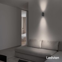 Ledvion Douglas, Led Outdoor Wall Light, Anthracite, Round, With 2X Gu10 Sockets Up & Down On Both Sides, Outdoor Wall Light, Wall Lamp, Outdoor Lamp, Ip54